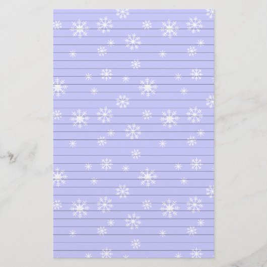 Licht blauw met sneeuwvlokken briefpapier (Voorkant)