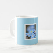 Licht blauw met vergeet me Nots Koffiemok (Voorkant links)