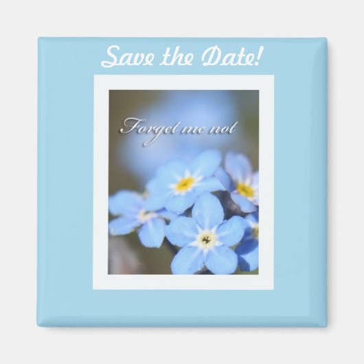 Licht blauw met vergeet me Nots Magneet (Voorkant)