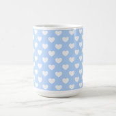 Licht blauw met wit, liefdevol koffiemok (Center)