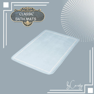 Licht blauw met Witte Grens Badmat