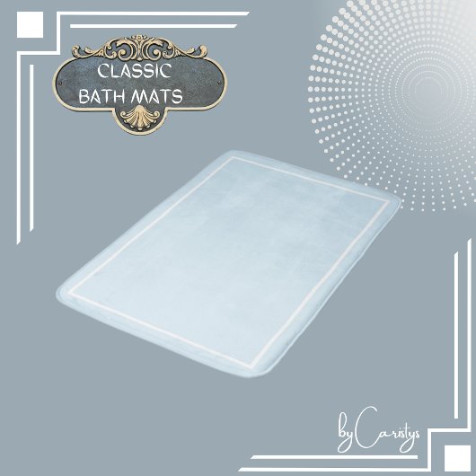 Licht blauw met Witte Grens Badmat
