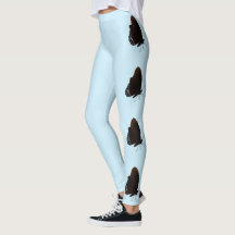 Licht blauw met zwarte Butterflies-Leggings