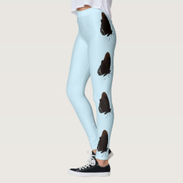 Licht blauw met zwarte Butterflies-Leggings Leggings