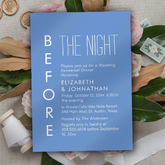 Licht blauw minimumaantal nacht voor uitnodiging