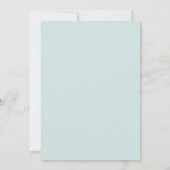 Licht blauw Modern Eenvoudige Uitnodiging van het  (Achterkant)