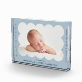 Licht Blauw Moderne Gewalste Aankondiging van de G Fotoblokken (Rechts)