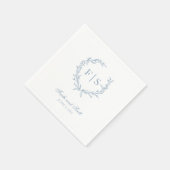 Licht blauw monogram met afneembaar Napels Servet (Hoek)