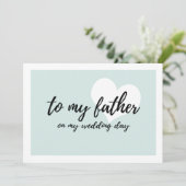 Licht blauw naar mijn vader op mijn trouwdag kaart (Staand voorkant)