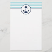 Licht blauw Nautisch Anker Briefpapier (Voorkant)