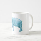 Licht blauw olifant in Waterverf Koffiemok (Voorkant rechts)