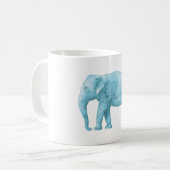 Licht blauw olifant in Waterverf Koffiemok (Voorkant links)