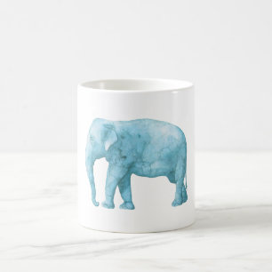 Licht blauw olifant in Waterverf Koffiemok