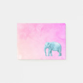Licht blauw olifant op droomroze Waterverven Post-it® Notes (Voorkant)