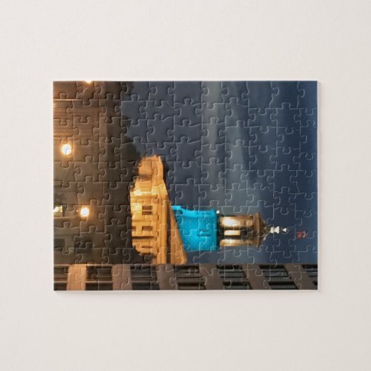 Licht blauw op legpuzzel (Horizontaal)