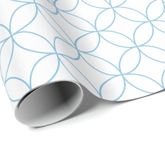 Licht blauw op witte overlappende cirkels cadeaupapier (Rol Hoek)
