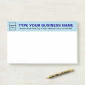Licht blauw opschrift Grote advertentie Post-it® Notes (Op bureau)