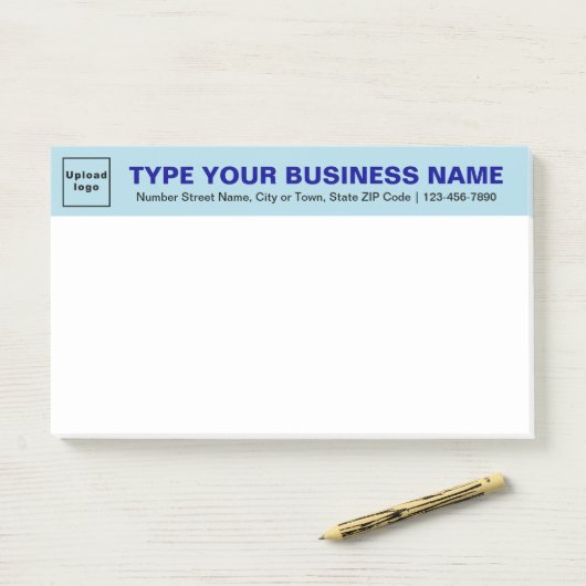 Licht blauw opschrift Grote advertentie Post-it® Notes (Op bureau)