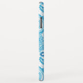 Licht blauw paisleypatroon met diamanten Case-Mate iPhone case (Achterkant/rechts)