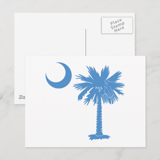 Licht Blauw Palmetto Briefkaart (Voorkant / Achterkant)