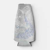 Licht Blauw Peacock Aangepaste flessenkoeler Flesjeskoeler (Voorkant)