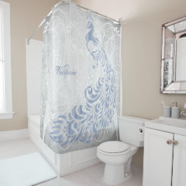 Licht blauw Peacock Persoonlijk Shower Curtain Douchegordijn