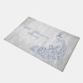 Licht blauw Peacock Persoonlijke deurmat (Schuin)