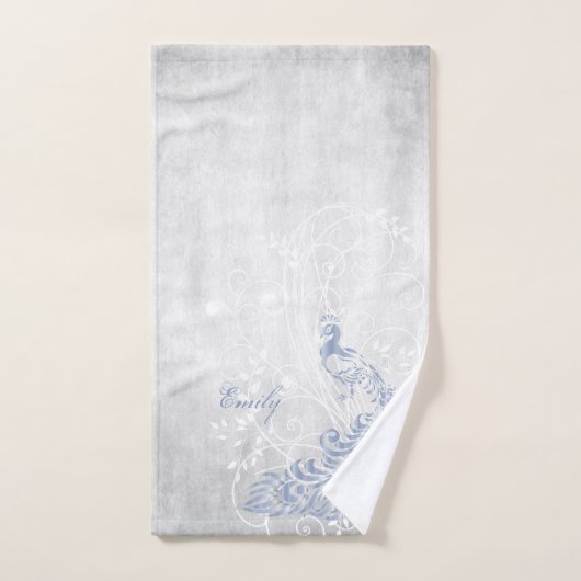 Licht blauw peracock, persoonlijke badhanddoeken bad handdoek (Handdoek)