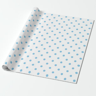 Licht blauw pokstip op witte grote ruimte cadeaupapier
