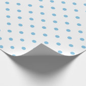 Licht blauw pokstip op witte grote ruimte cadeaupapier (Hoek)