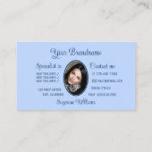 Licht blauw Prachtige hartverwarmingstoestel met L Visitekaartje (Achterkant)