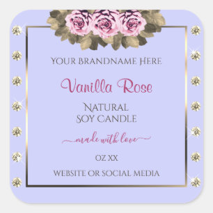Licht blauw product Etiketten Roze Roses Gold Diam