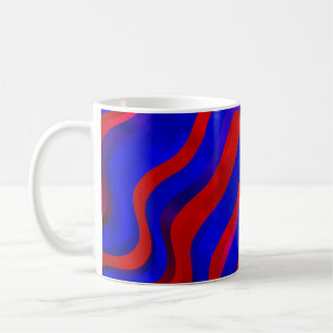 Licht Blauw, Rode textuur met droge lijnen. Verloo Koffiemok