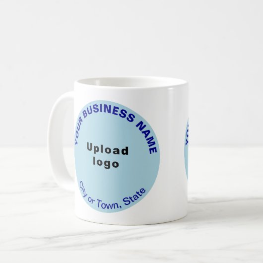 Licht blauw Rond Vorm Bedrijfs Merk op Mok (Voorkant links)