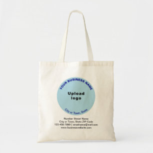 Licht blauw Rondvormig bedrijfsmerk op budget Tote Bag
