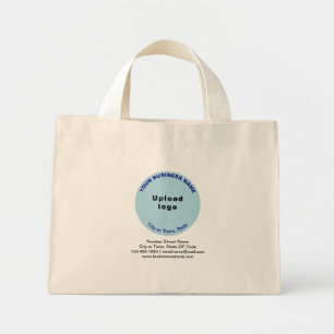 Licht blauw Rondvormig zakelijk merk op Mini Tote Bag