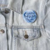 Licht blauw Roos Ronde Button 5,7 Cm (In situ)