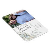 Licht Blauw Roos Waterverf Foto Opslaan Datum Magneet (Rechterzijde)