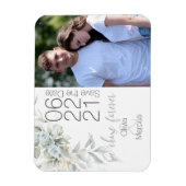 Licht Blauw Roos Waterverf Foto Opslaan Datum Magneet (Verticaal)