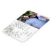 Licht Blauw Roos Waterverf Foto Opslaan Datum Magneet (Linkerzijde)