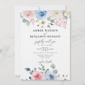 Licht Blauw Roze Tropisch Beach Weddenschap Kaart (Voorkant)