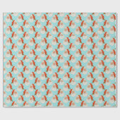 Licht blauw |  Santa Wrapping Paper Cadeaupapier (Vlak)