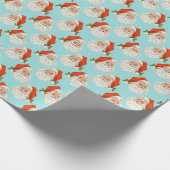 Licht blauw |  Santa Wrapping Paper Cadeaupapier (Hoek)