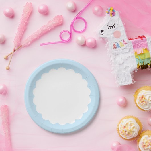 Licht blauw schuifbalk - papieren bordje (Feest)