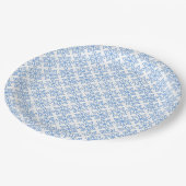 Licht blauw Snowflake Patroonpapier Borden Papieren Bordje (Gekanteld)