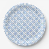 Licht blauw Snowflake Patroonpapier Borden Papieren Bordje (Voorkant)
