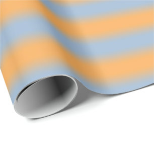 Licht blauw tot Oranje verloop Zacht Stripes Cadeaupapier