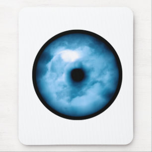 Licht blauw, troebel oog muismat