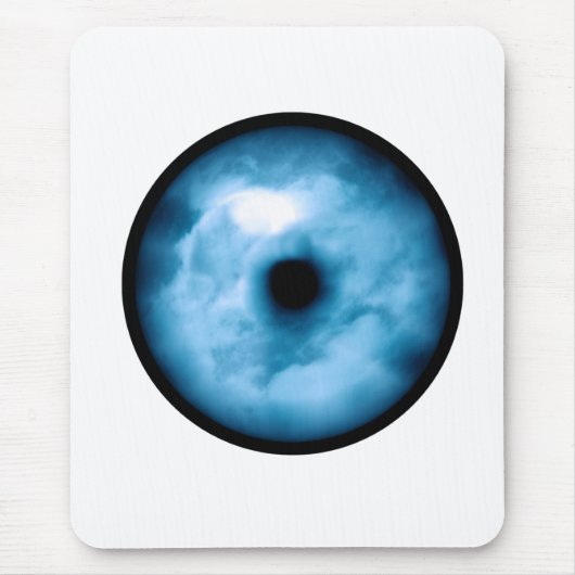 Licht blauw, troebel oog muismat (Voorkant)
