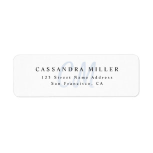Licht blauw tweeletterige monogram Naam Retouradre Etiket
